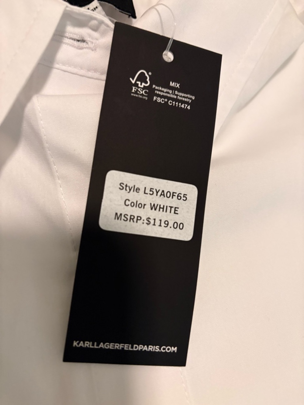 Karl Lagerfeld Women’s White Button-Down Shirt with Eiffel Tower Size S - New - Picture 7 of 7